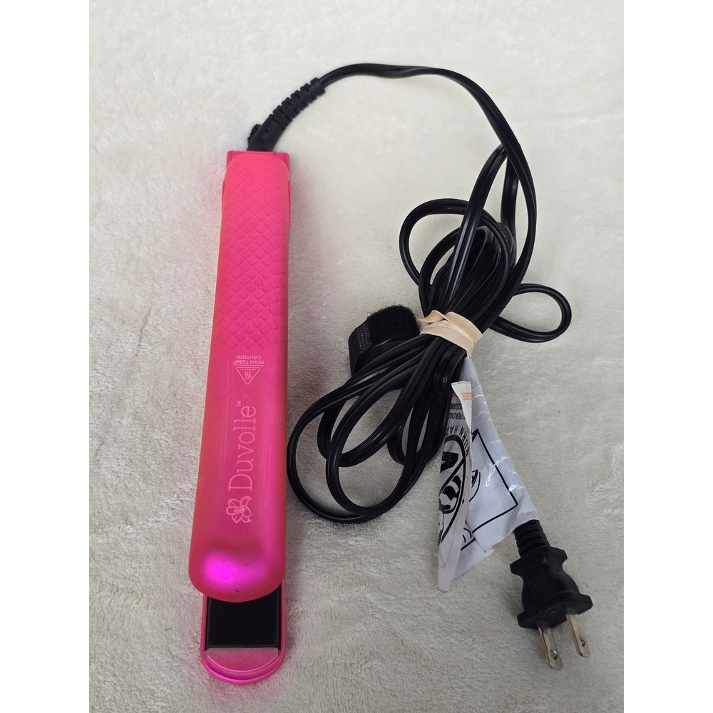 Duvolle DQ-305 Pink Hair Straightener Flat Iron Adjustable Temp 140-450F Ceramic